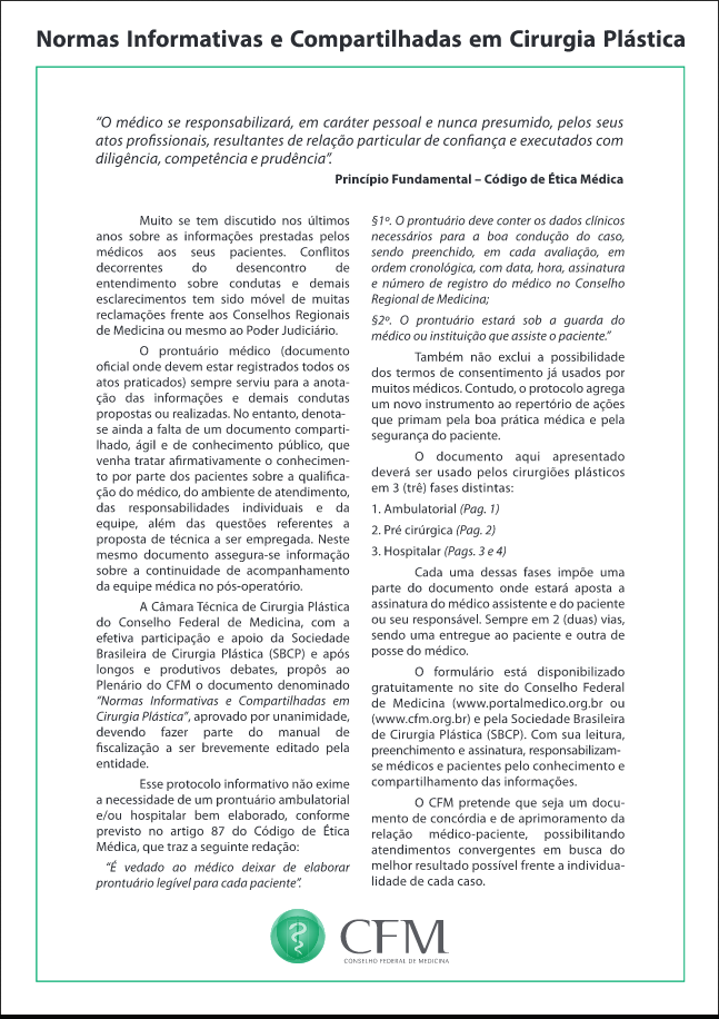 Normas Informativas Compartilhadas Cirurgia Plastica