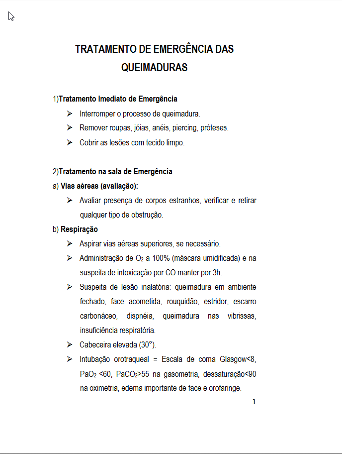 Tratamento Emergencia Queimaduras